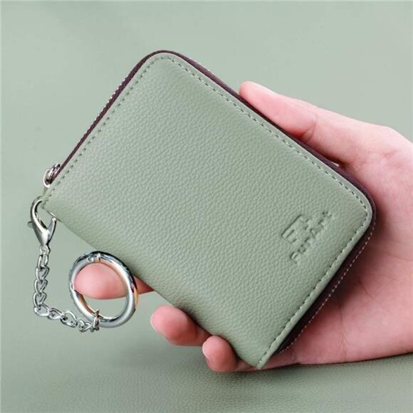 Womens Wallet RFID Blocking Credit Card Wallet Keychain Business Card Holder - Picture 4 of 7